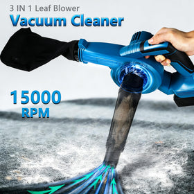 NEWONE leaf blower in garden demonstrates cord-free convenience and quick cleanup.