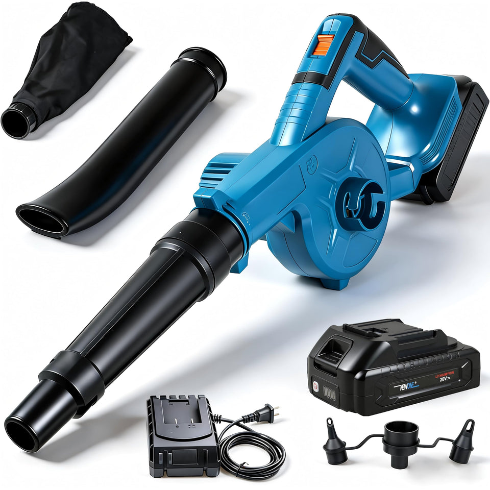 NEWONE small leaf blower with cordless Makita 18V compatibility for easy outdoor cleanup.