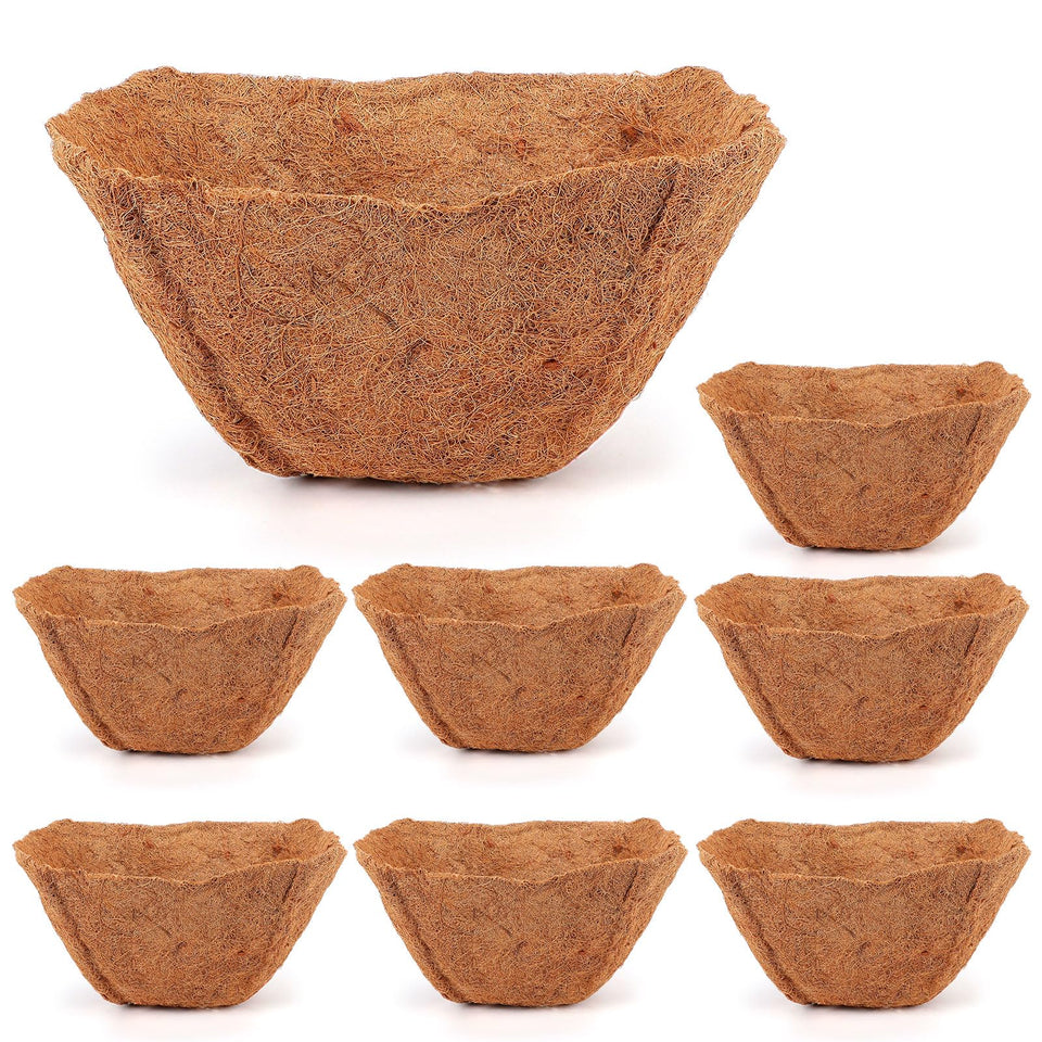 Newtay 14-inch square coir liner for planters with natural look and moisture balance
