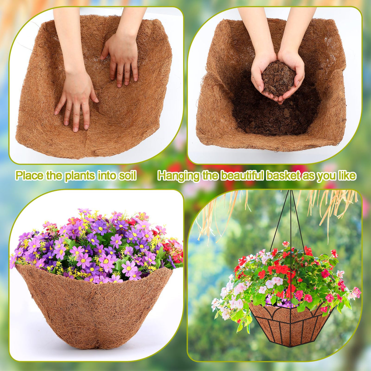 Newtay coir liner supports indoor and outdoor plant setups with renewal-friendly material
