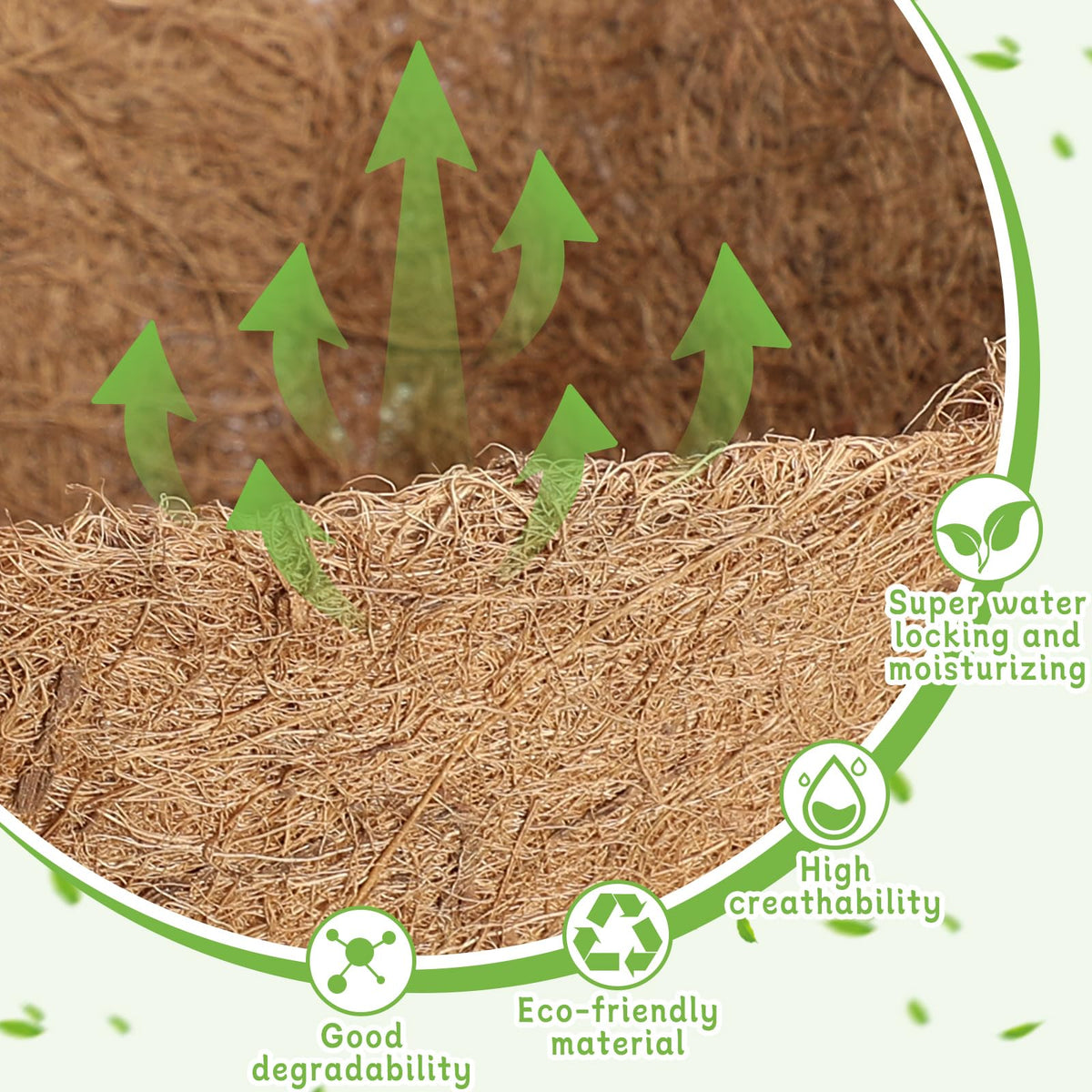 Newtay natural coconut fiber liner promotes breathable roots