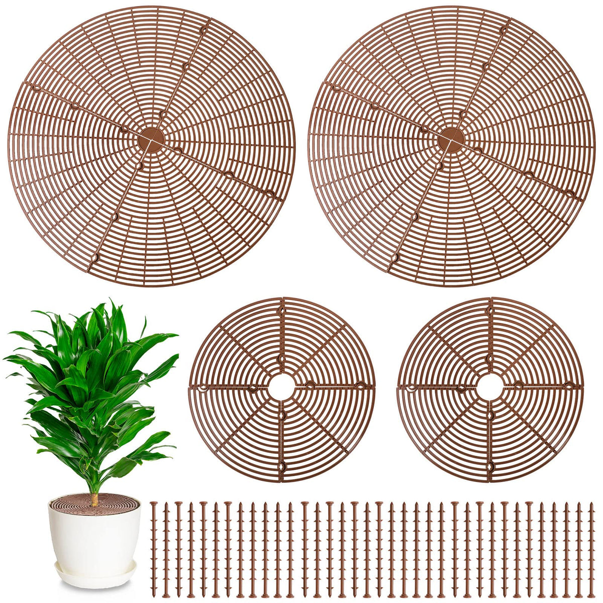 Newtay large grid cover 20.5 inch protecting soil from pets and spills