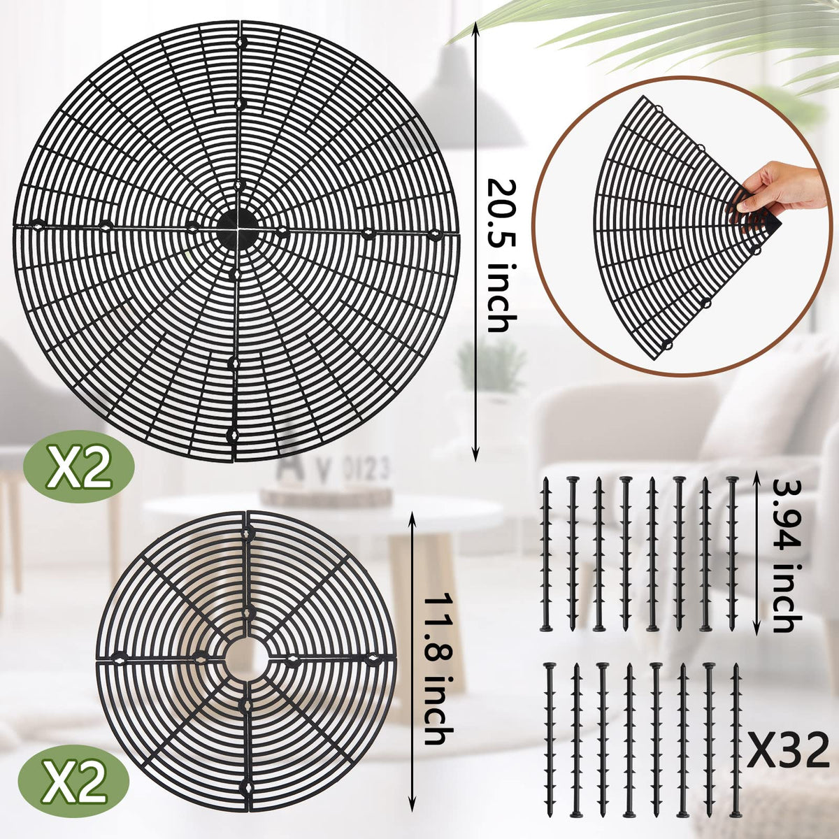Newtay small plant pot grid protector on a compact pot for indoor use.