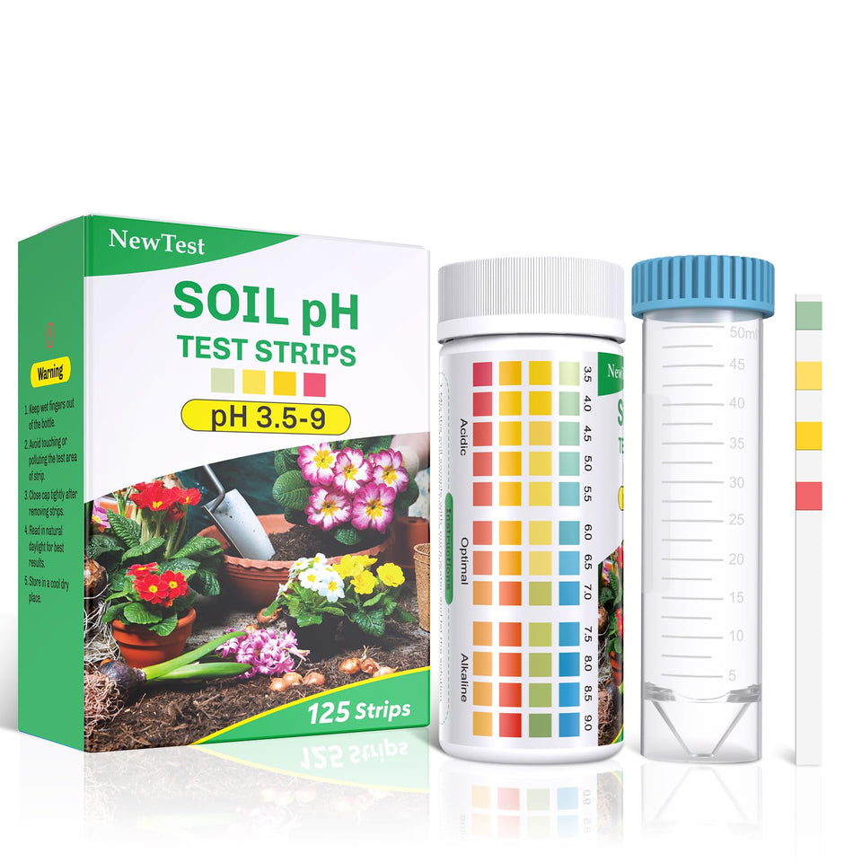 NewTest soil pH strip kit for precise garden readings