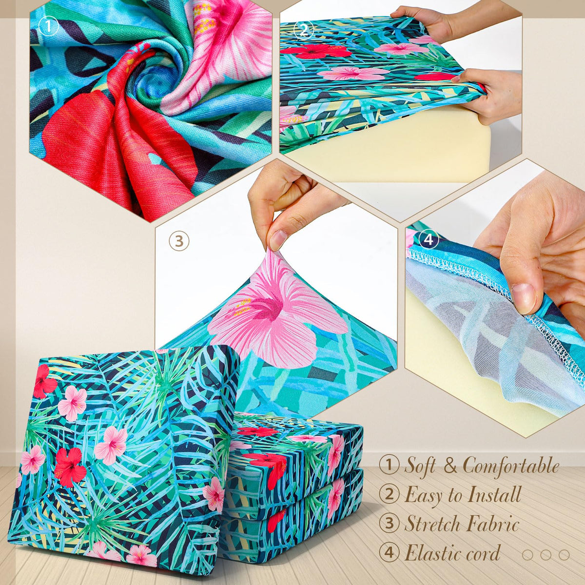 Newwiee 8Pcs durable fabric cushions for long-lasting outdoor use
