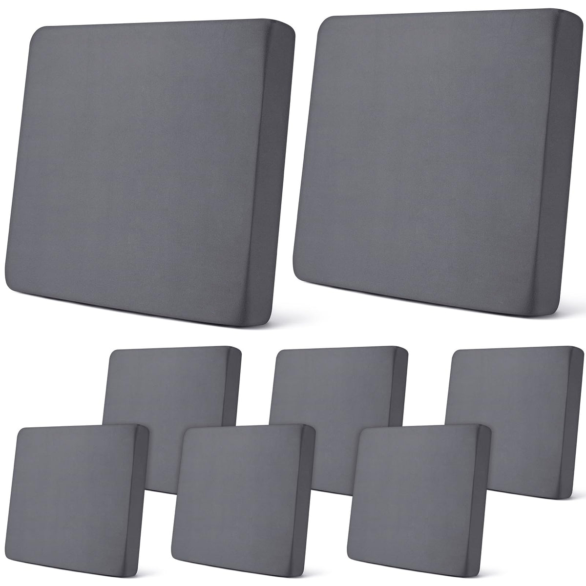 Newwiee 8Pcs stretch patio cushion covers for snug cushion fit