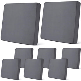 Newwiee 8Pcs stretch patio cushion covers for snug cushion fit