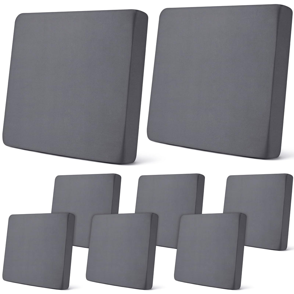 Newwiee 8Pcs stretch patio cushion covers for snug cushion fit