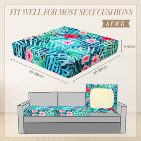 Newwiee 8Pcs stretch cushion covers with elastic fabric for easy fit