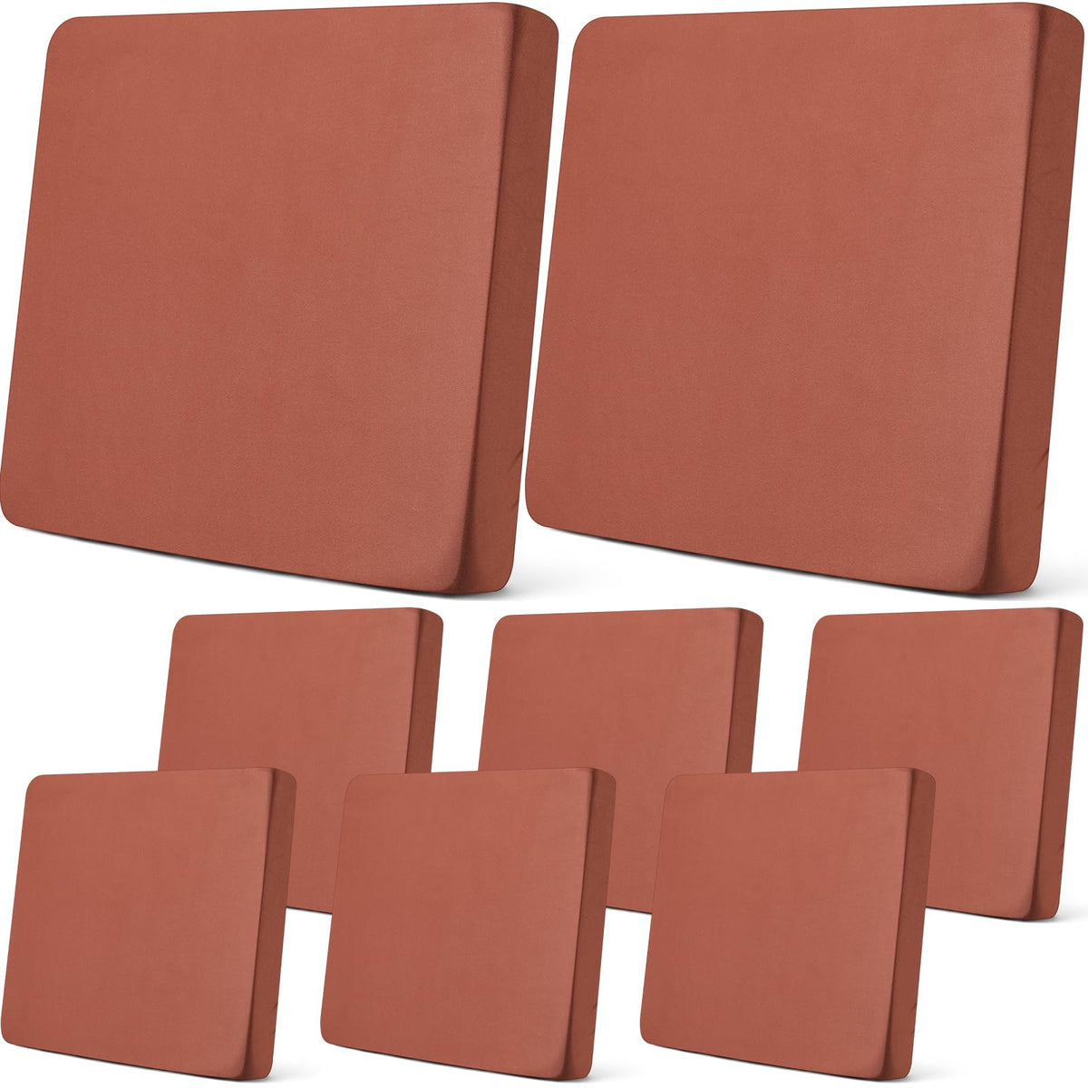 Newwiee patio cushion covers 8pc set on a sofa for outdoor protection