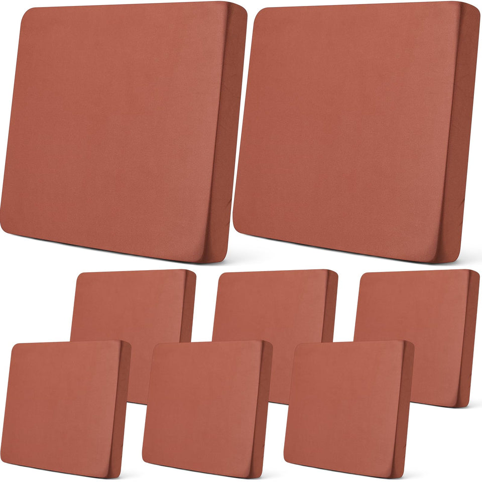 Newwiee patio cushion covers 8pc set on a sofa for outdoor protection
