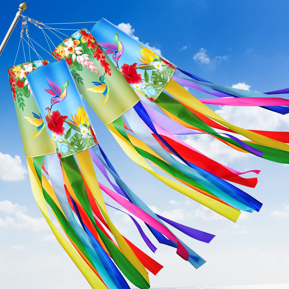 Newwiee twin hummingbird windsock 40inch decor adds color to your garden