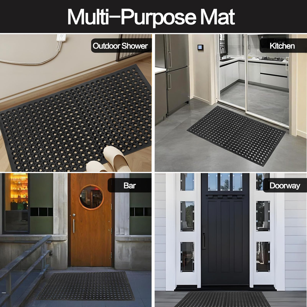 Nexboraque entryway mat with drainage holes reduces wet floor risk.