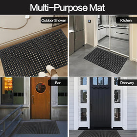 Nexboraque entryway mat with drainage holes reduces wet floor risk.