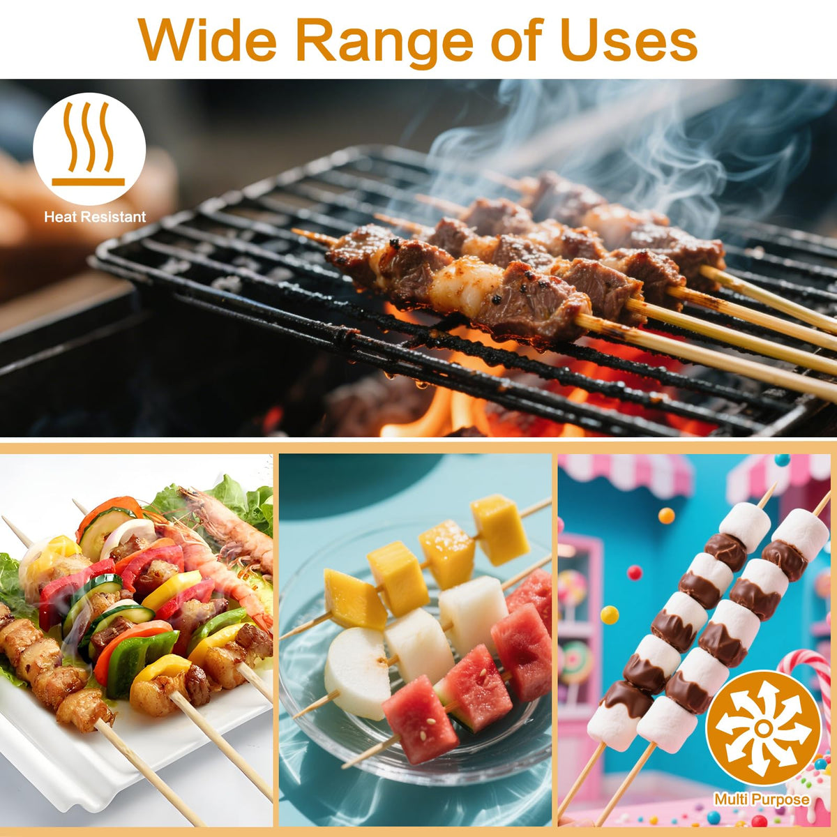 Nexboraque kebab skewers for catering and party platters.