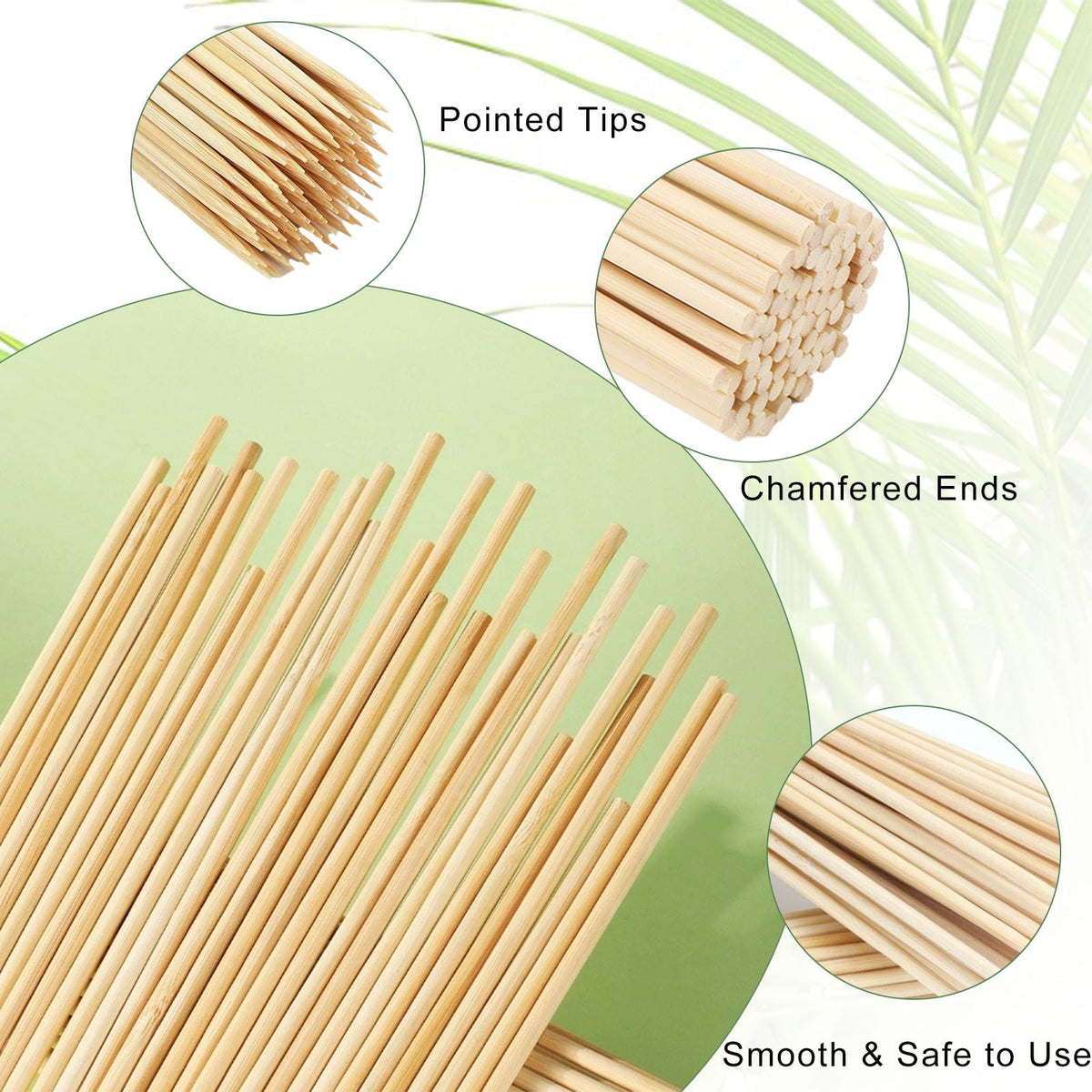Nexboraque safety-pointed bamboo skewers offer secure handling during use.