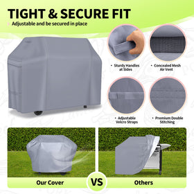 NEXCOVER 55-inch grill cover fabric closeup shows rugged 600D material