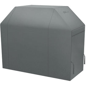 NEXCOVER 55-inch grill cover on a Weber grill protecting against rain and sun