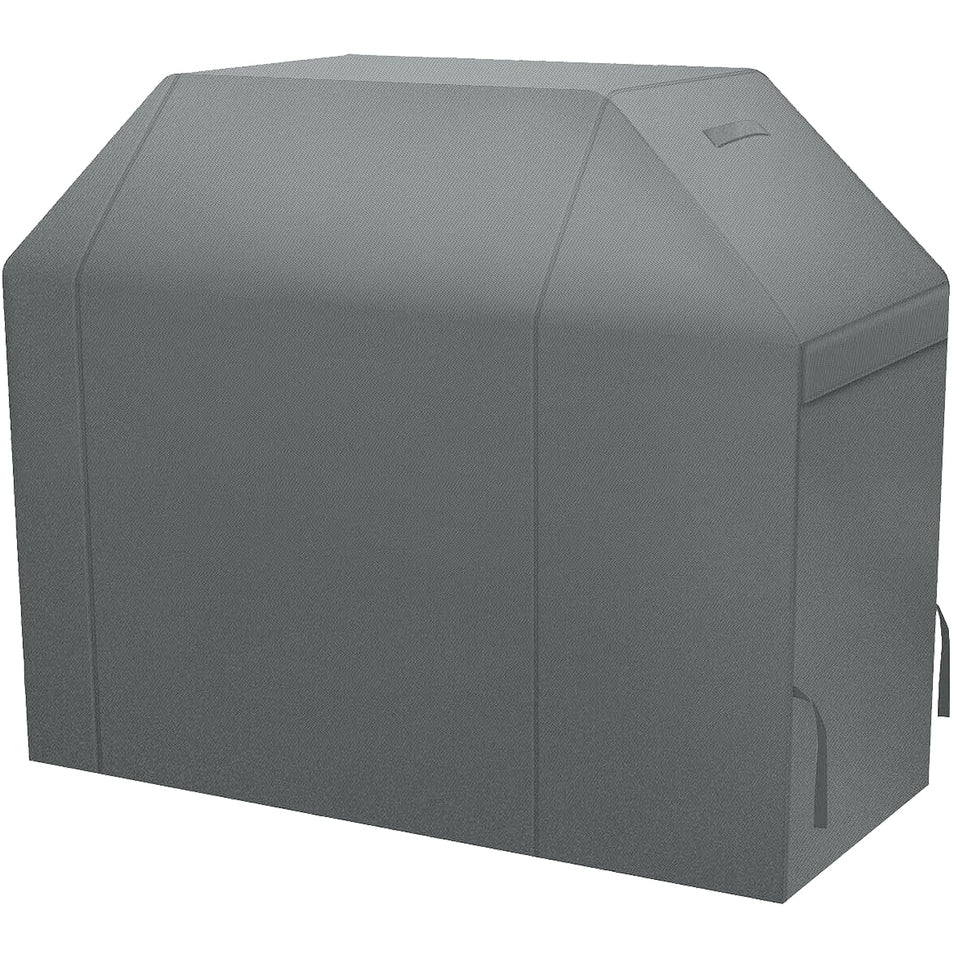 NEXCOVER 55-inch grill cover on a Weber grill protecting against rain and sun