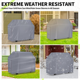 NEXCOVER 55-inch grill cover handles and straps secure with ease