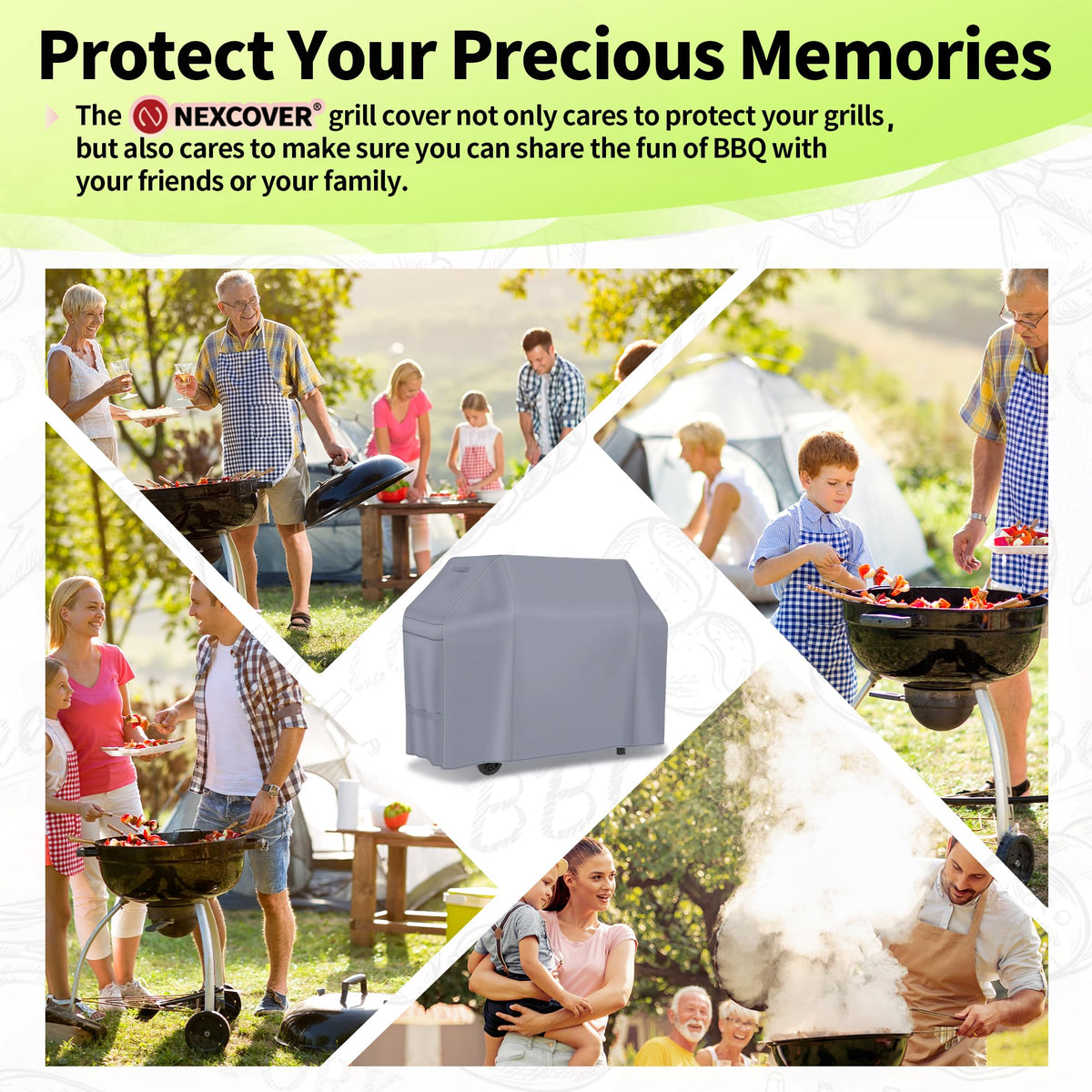 NEXCOVER 55-inch grill cover withstands rain, sun, and wind