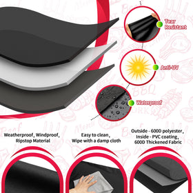 NEXCOVER 60-inch grill cover with 60x23x42 dimensions ensures broad fit and easy movement.
