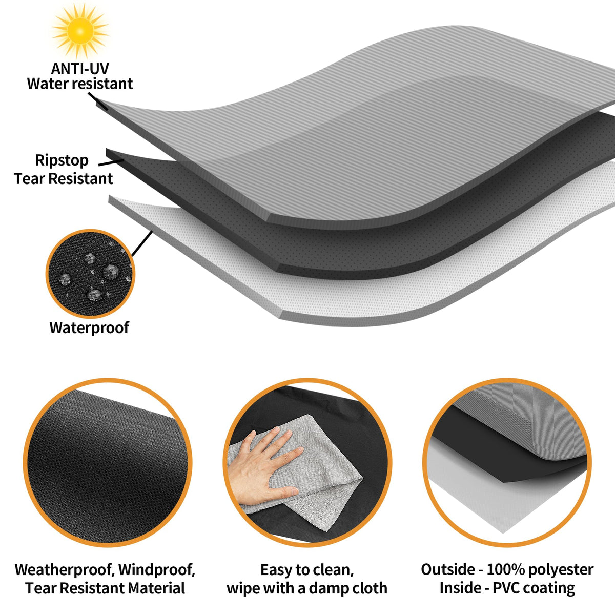 Nexcover adjustable hem drawstring secures the cover to the grill