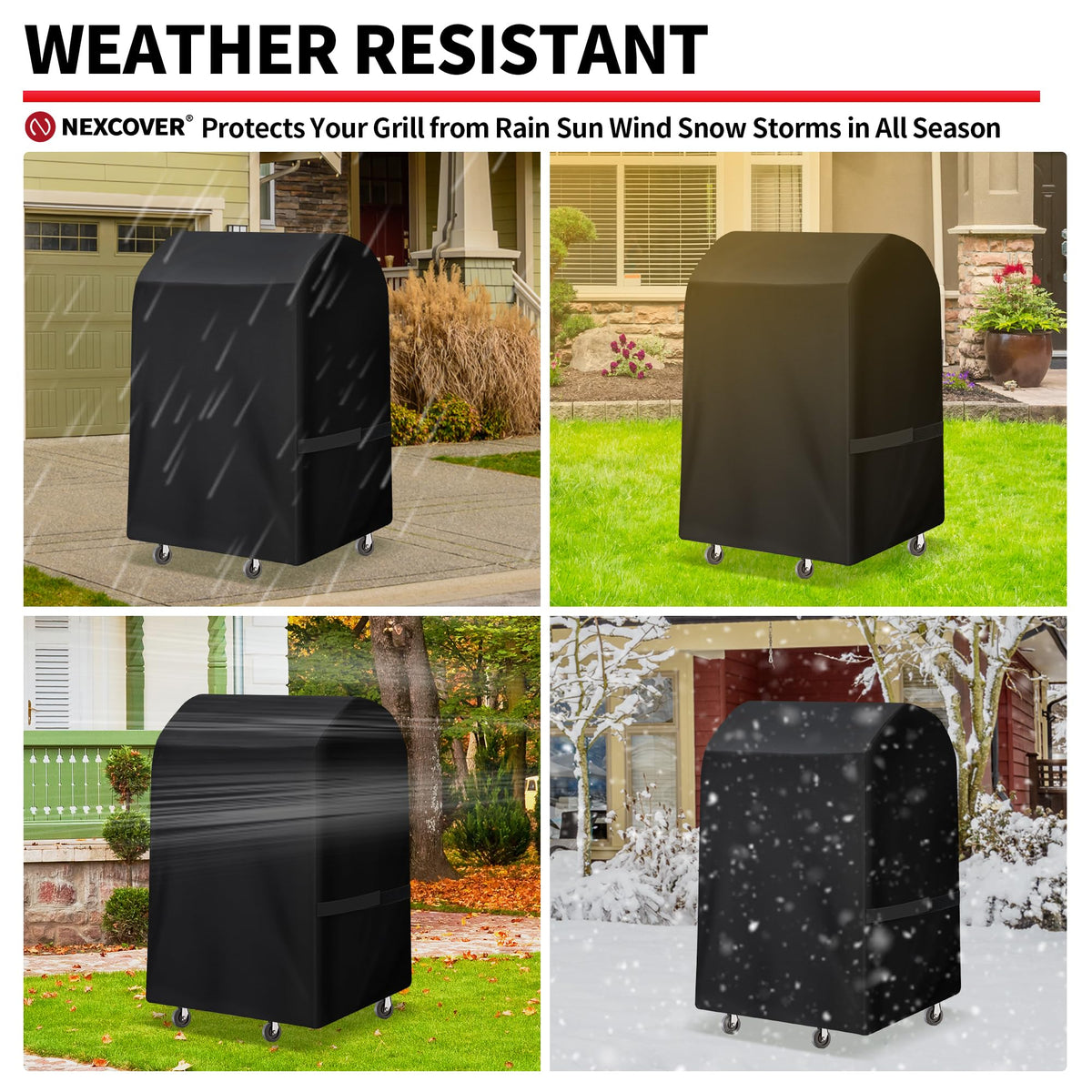 NEXCOVER grill cover universal-fit suits Weber, Char-Broil and more.