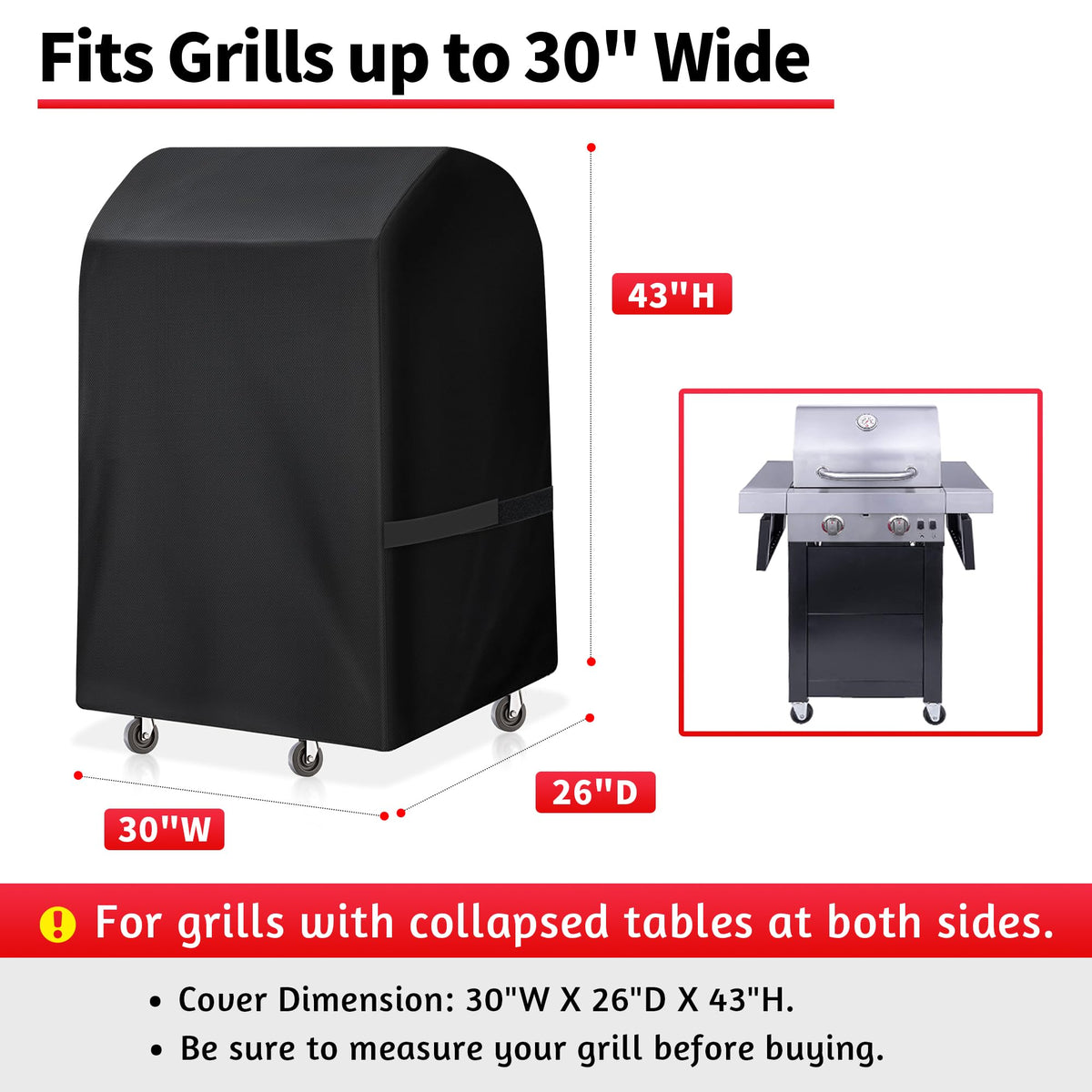 NEXCOVER grill cover UV-resistant outer layer shields your grill from sun damage.