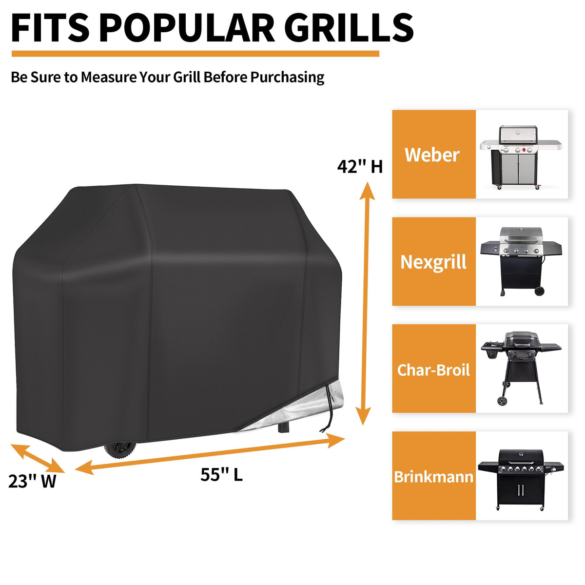 Nexcover grill cover protects the outdoor grill from rain and dust