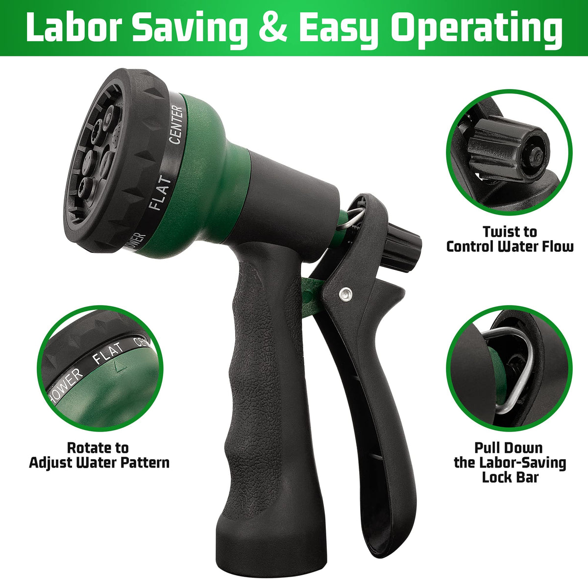 Ergonomic, non-slip handle on NEXCOVER sprayer for comfortable use.