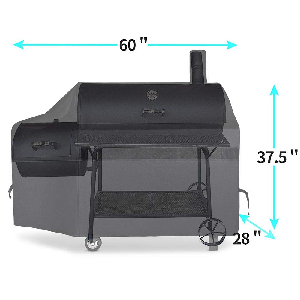 NEXCOVER offset smoker cover close-up of waterproof oxford fabric protecting the grill