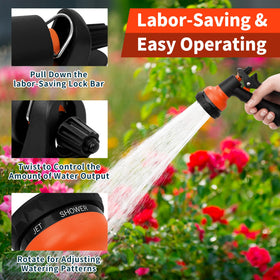 NEXCOVER hose nozzle featuring integrated trigger lock for steady flow