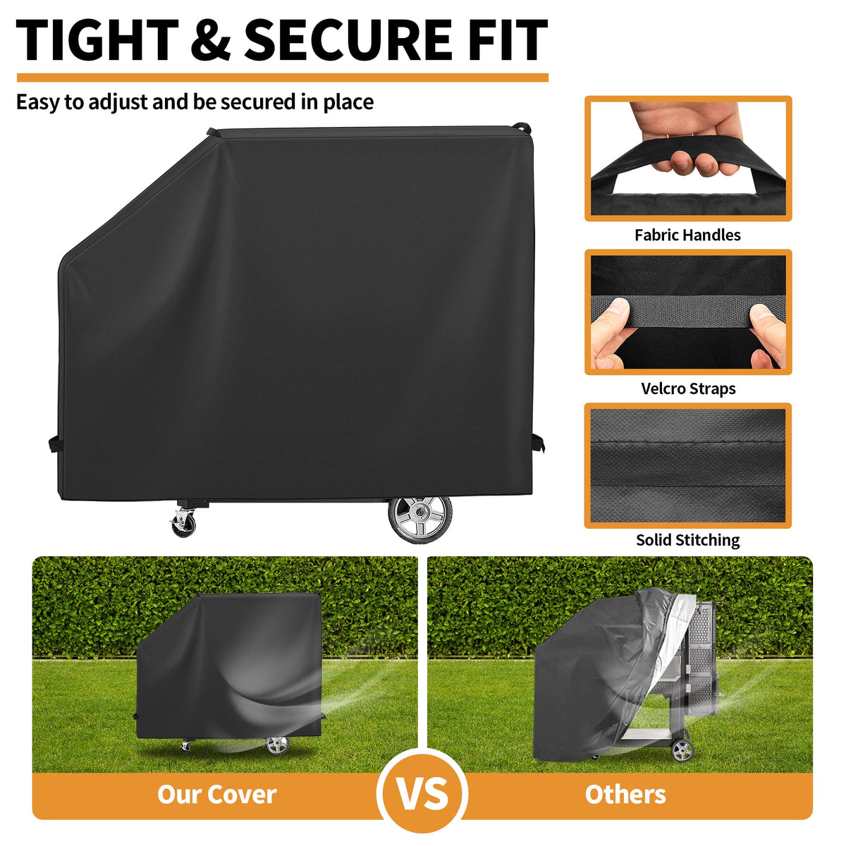 NEXCOVER easy-clean design demonstrates hose-off maintenance after grilling.