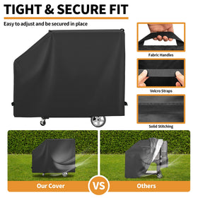 NEXCOVER easy-clean design demonstrates hose-off maintenance after grilling.