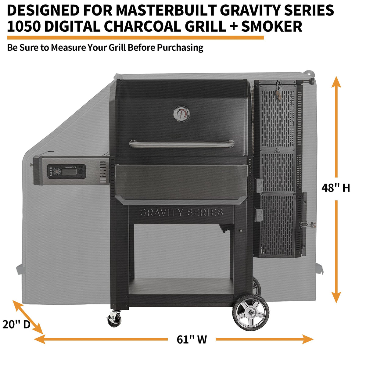 NEXCOVER Masterbuilt 1050 side view shields equipment from weather.