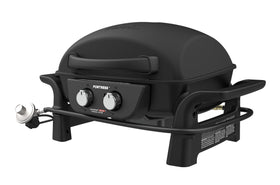 Nexgrill Fortress campsite grill with open lid for portable outdoor cooking.