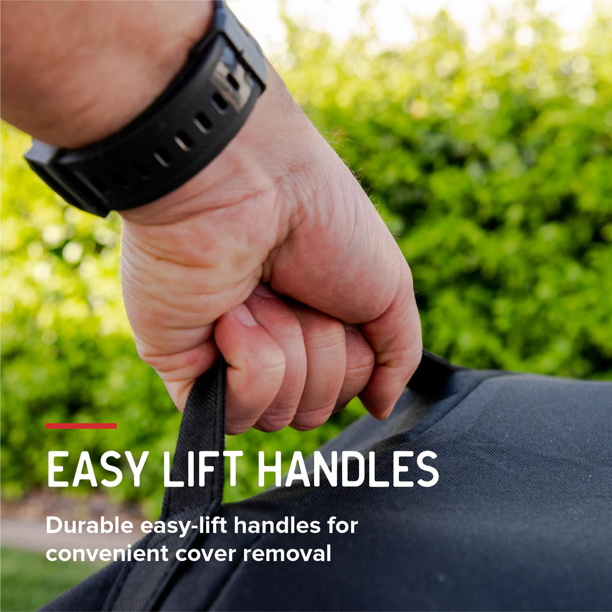 Durable heavy-duty polyester cover withstands wind, rain, and sun exposure