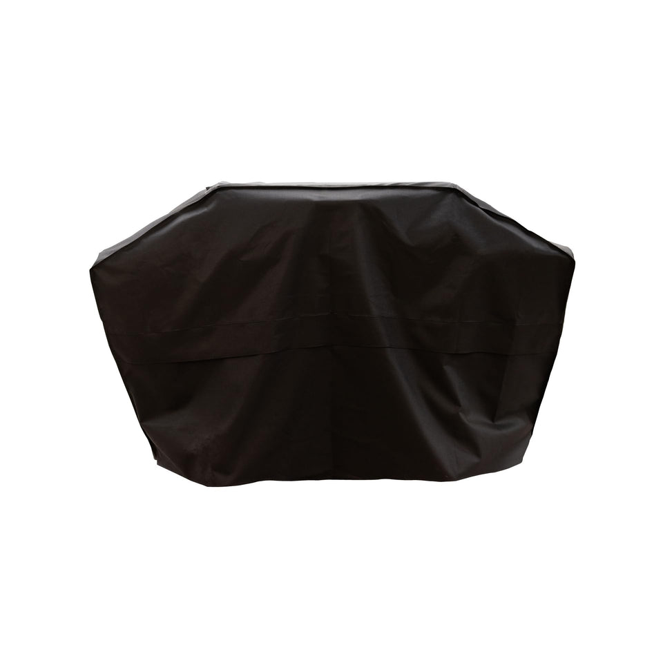 Nexgrill Premium 56-inch grill cover over the grill, guarding against rain and sun for longer life