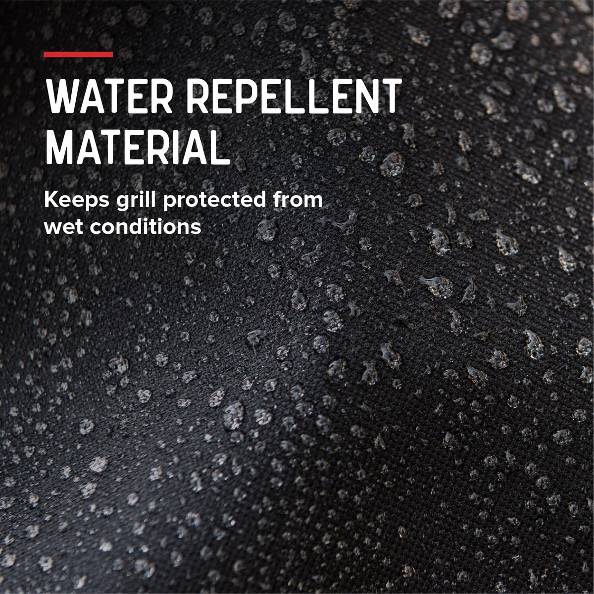 Vent design detail keeps moisture escaping while grill remains protected outdoors
