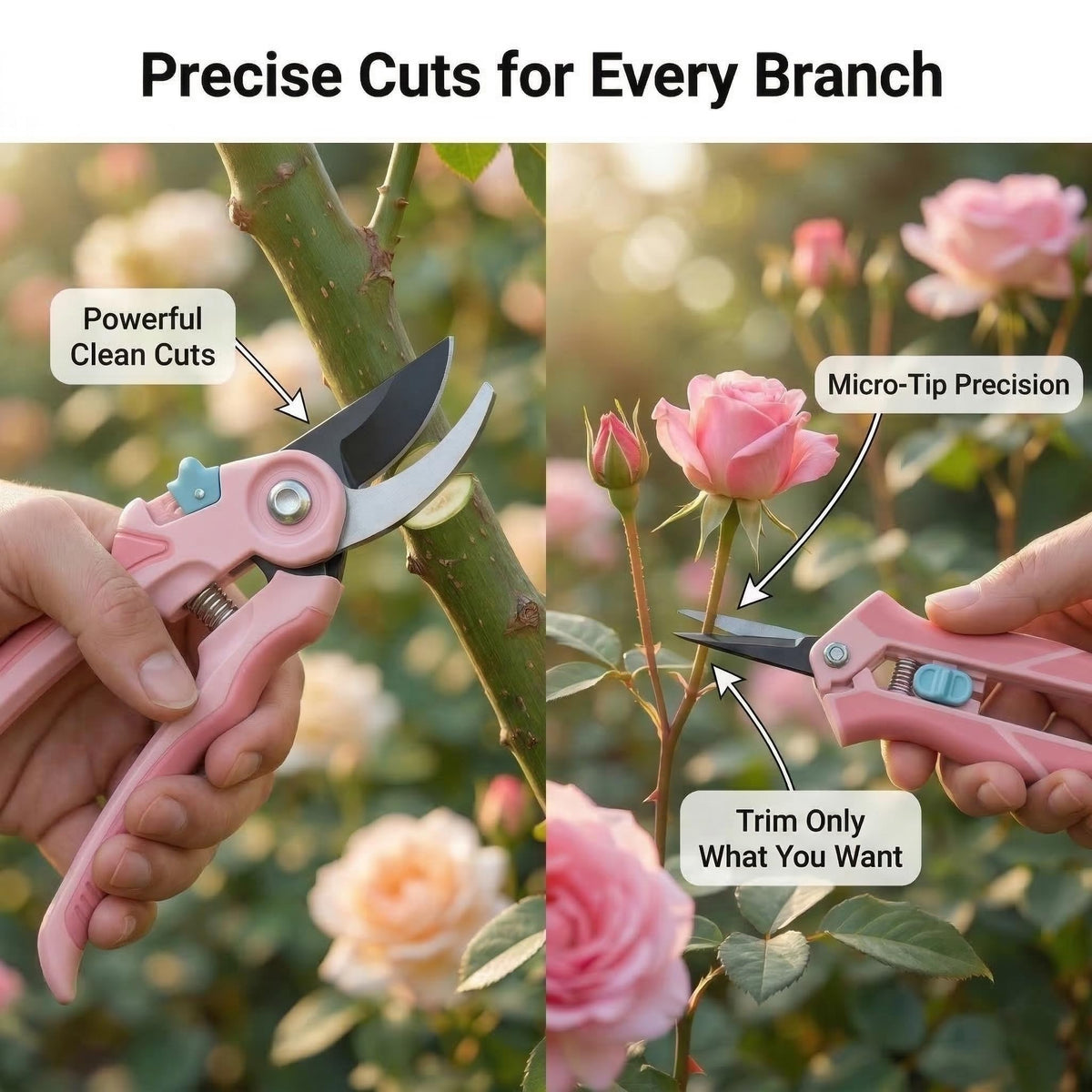 NEXON 6.25-inch precision scissors trimming delicate stems.