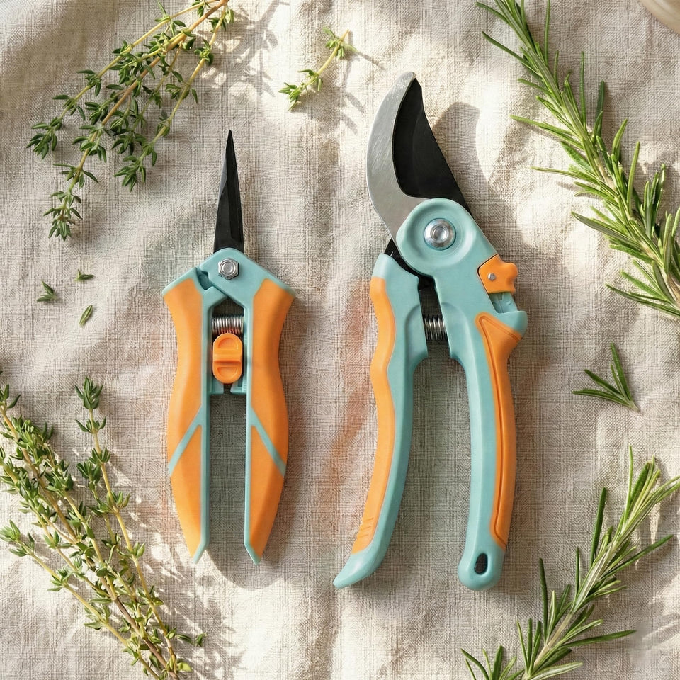 NEXON Garden Pruning Shears 8-inch bypass pruner close-up for clean cuts on thick stems.