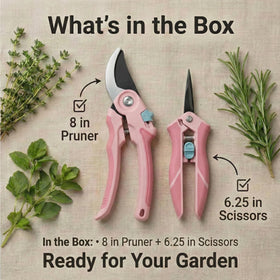 NEXON pruning shears safety lock engaged for secure storage.