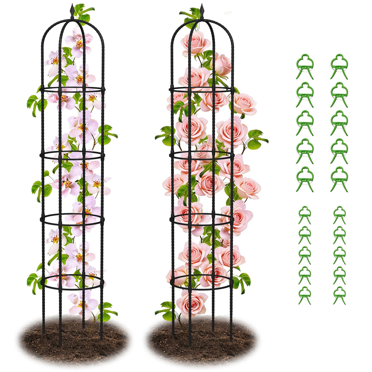 Nexum Garden Obelisk Trellis assembled for sturdy vertical support of heavy vines