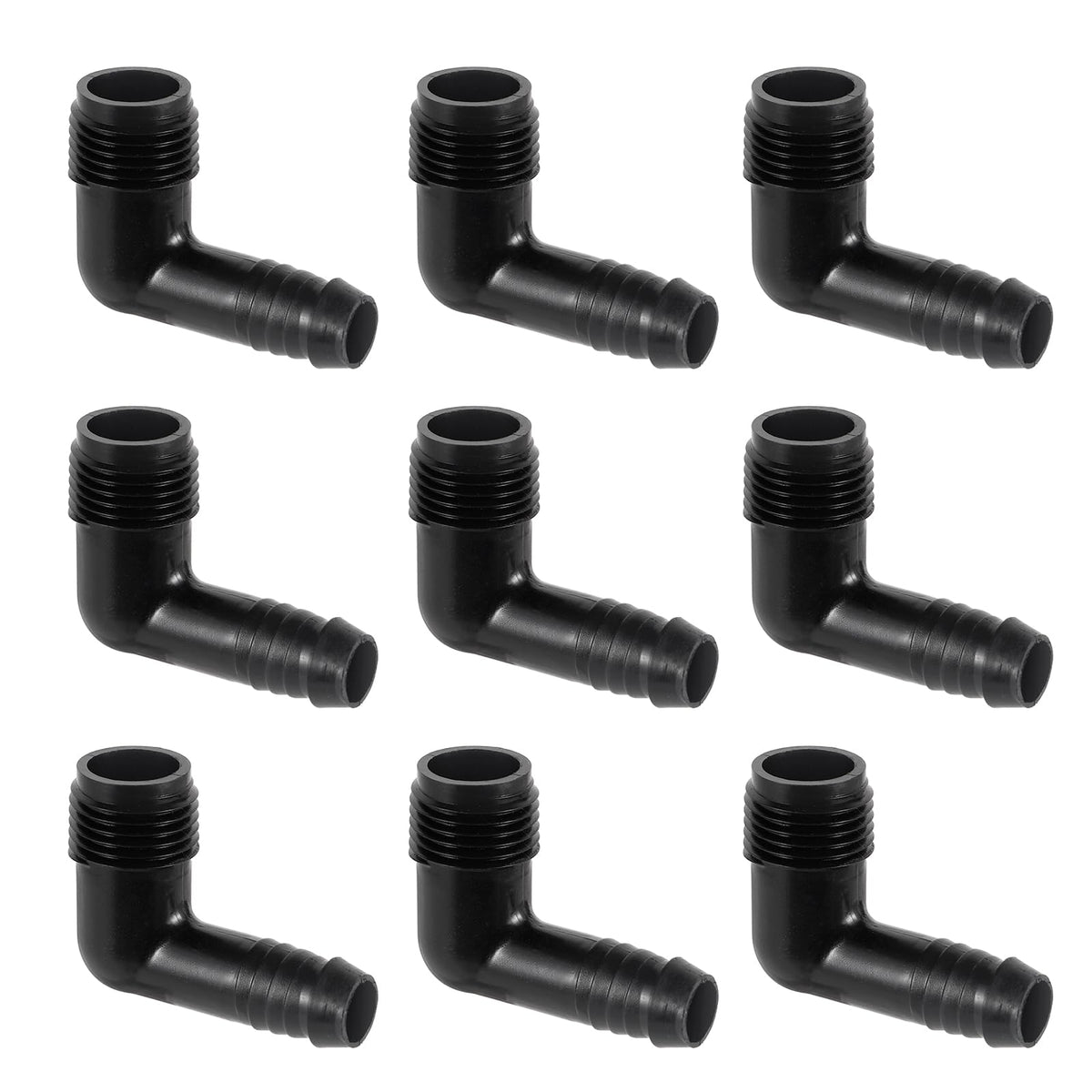 NFAMRZCAR 90-degree elbow fits 1/2 inch tubing for secure irrigation connections.