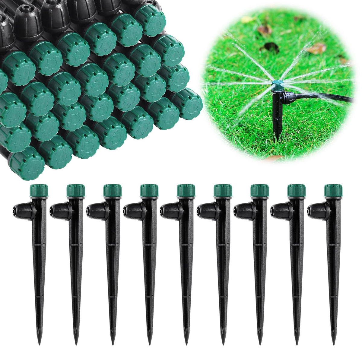 NFAMRZCAR anti-drop emitter for 1/4 inch tubing enabling stable garden irrigation.
