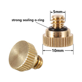NFAMRZCAR brass misting nozzle plug 10-24 thread for secure outdoor irrigation connections.