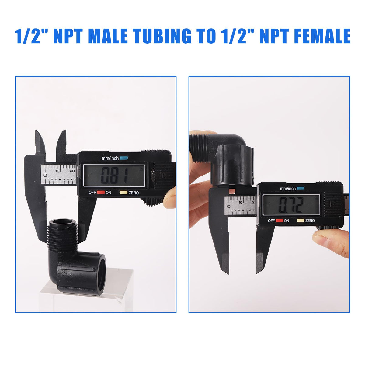 NFAMRZCAR 1/2in female-to-male NPT elbow secures garden irrigation.