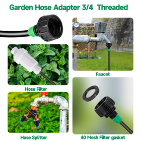 NFAMRZCAR garden hose adapter simplifies 3/4 to 1/4 inch connections.
