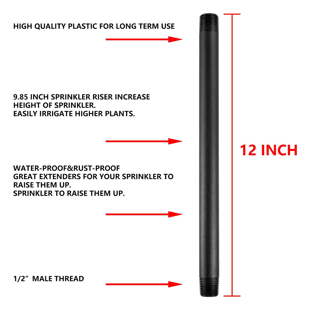 NFAMRZCAR 1/2-inch double male threads secure connection for NPT sprinklers